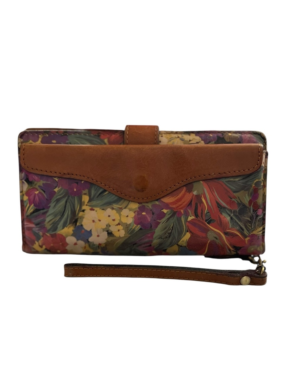 Patricia Nash Valentia II Leather Wristlet Wallet Wildflower Print‎